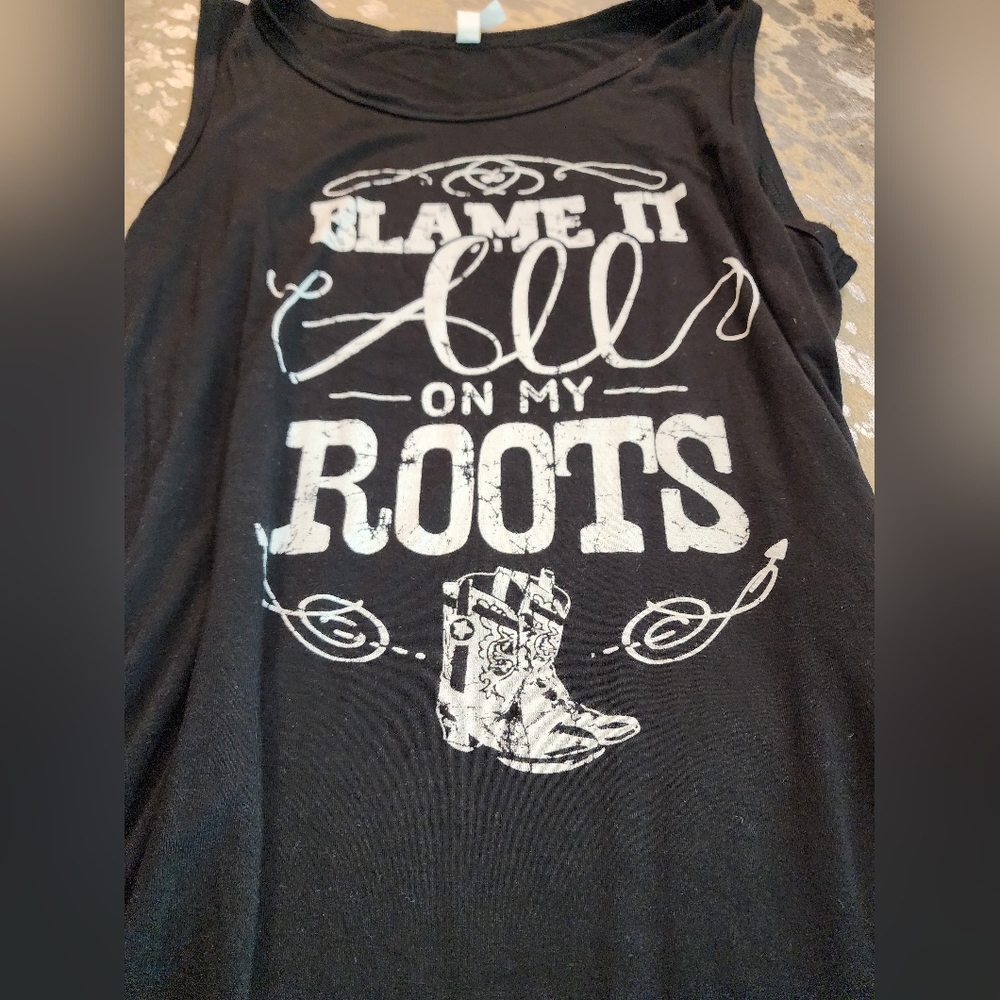 Black Fringe WESTERN Graphic Tank Dress - Picture 5 of 7